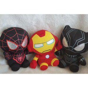 TY Marvel beanie bundle of 3 super heroes plush 7"x4"